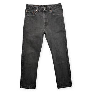 Vintage Levi's 505 Regular Fit Straight Leg Jeans 33x30 Black Denim 100% Cotton
